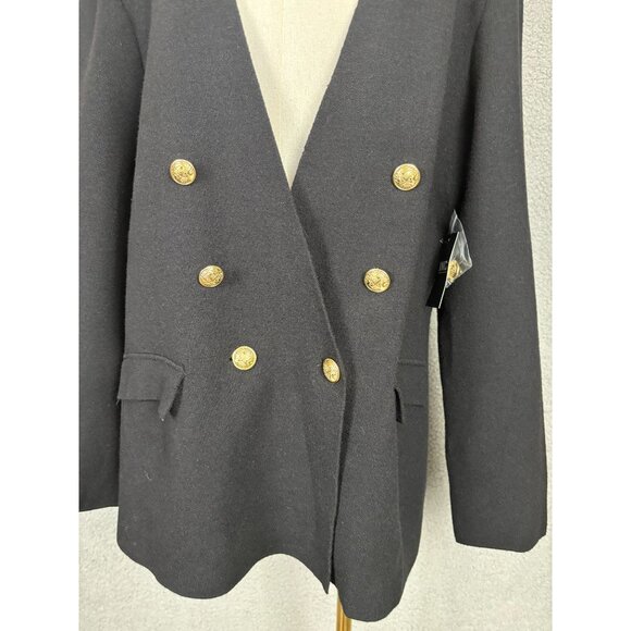 I.n.c. International Concepts Women's Sweater Blazer Gold Buttons Black 2XL NWTs - Picture 2 of 8